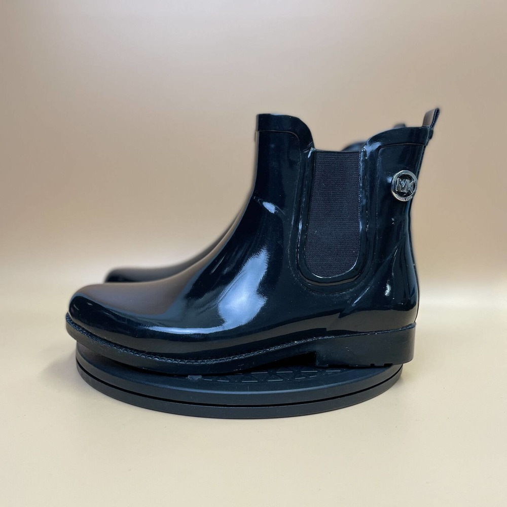 Michael Kors Glossy Black Ankle Booties